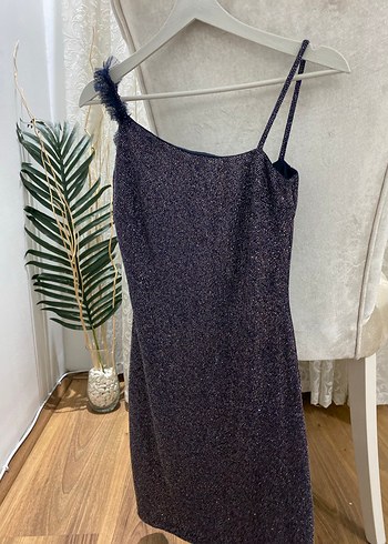 Parlak renkli taşlı mini Abiye Elbise - Görsel 4