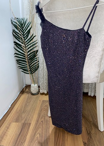 Parlak renkli taşlı mini Abiye Elbise - Görsel 2