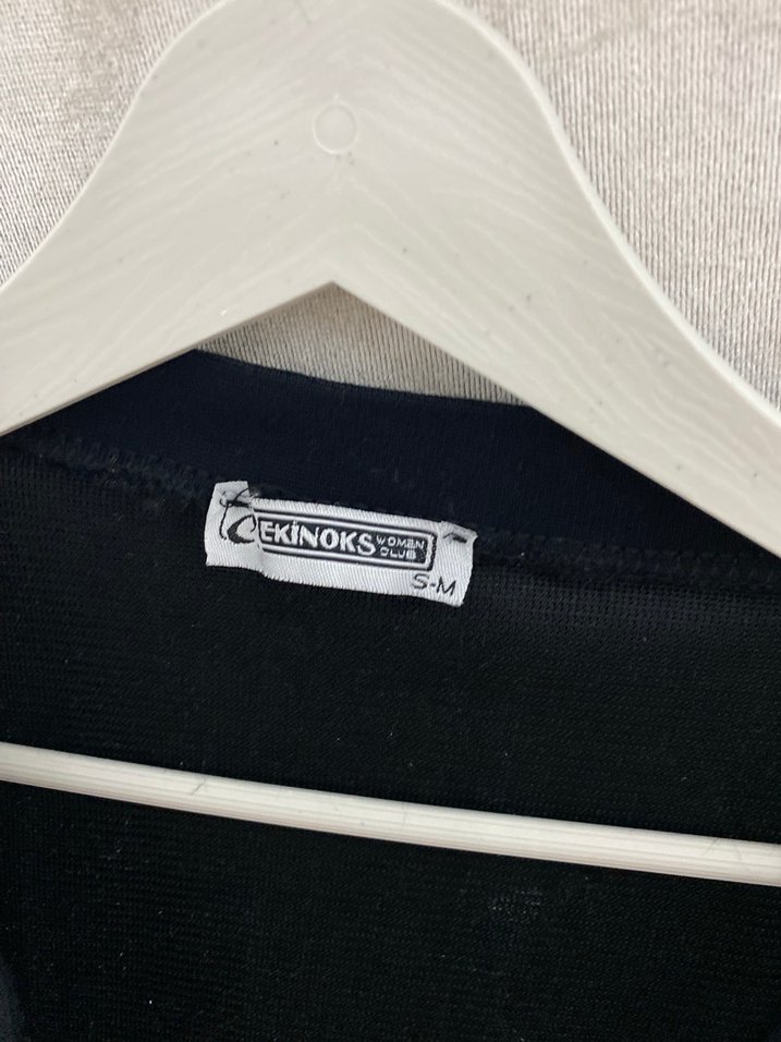 Siyah Kadın Kısa Kürk Detaylı Sweatshirt - Görsel 2