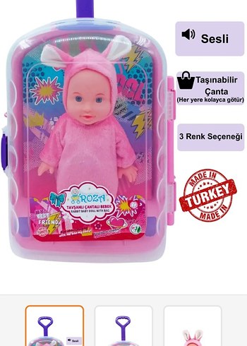 Pastel Pembe Bebek Valizi ROZA - Görsel 2