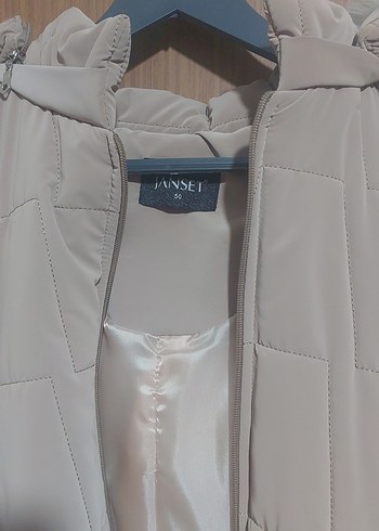 Kürklü Bej Midi Kadın Kışlık Mont - Görsel 3