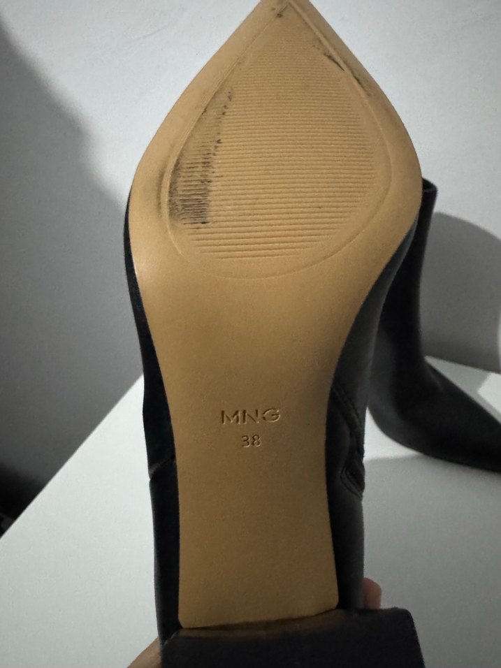 Siyah Deri İnce Topuklu Kadın Bot - Görsel 3