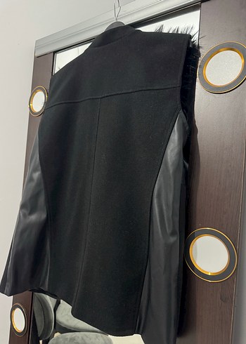 Siyah kadın kürklü yelek - Görsel 3