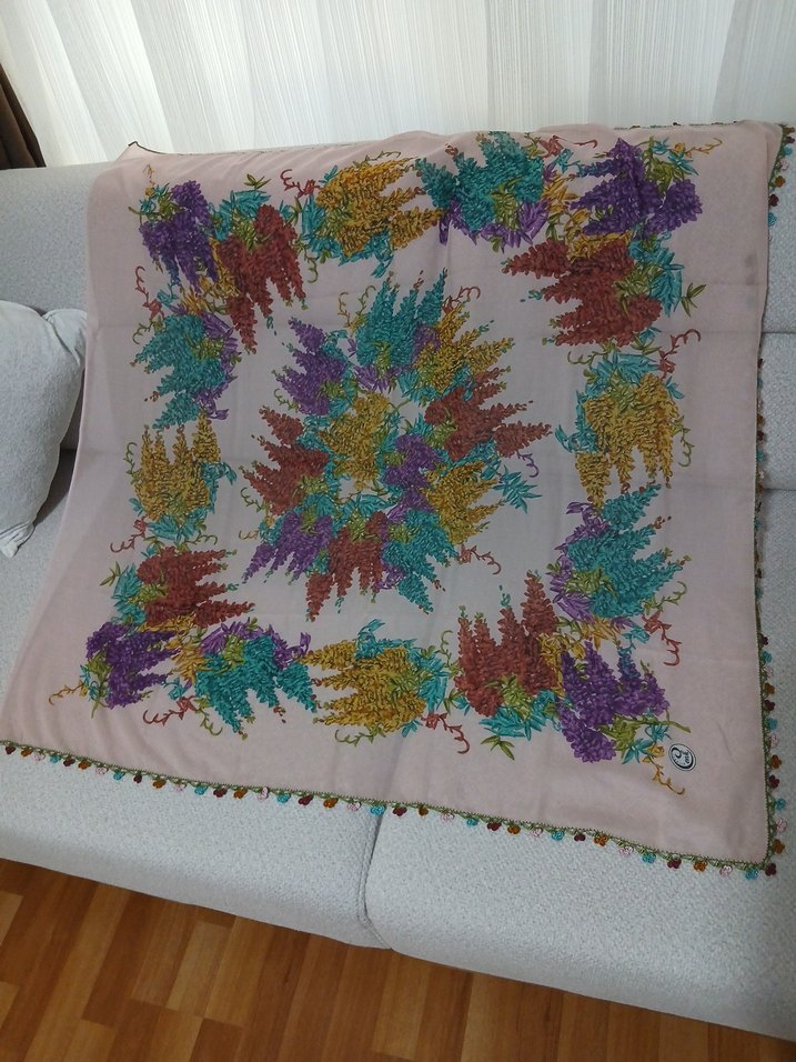 Dantel Detaylı Bohem Çok Renkli Kadın yazması - Görsel 4