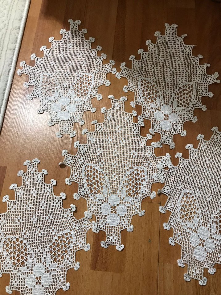 Bohem Tarzı Beyaz El Örgüsü Masa Örtüsü Seti - Görsel 2