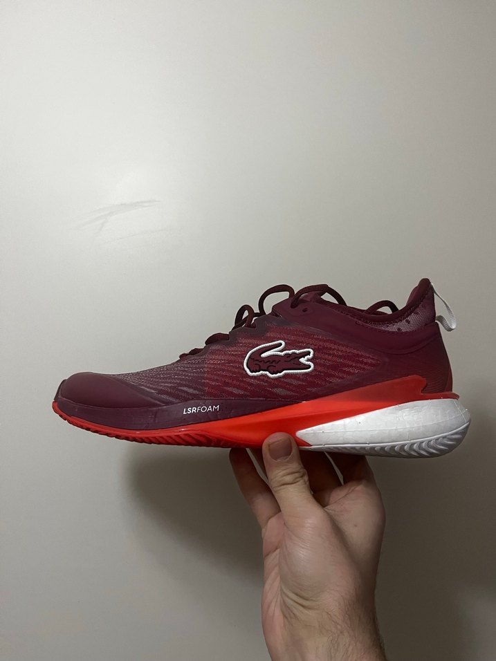 Bordo Lacoste Bağcıklı Erkek Spor Ayakkabı - Görsel 3