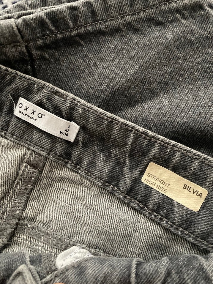 Gri Loose Fit Kadın Denim Pantolon - Görsel 2