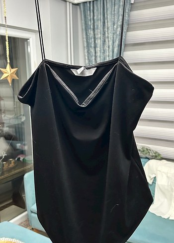 Siyah  İnce Askılı Kadın Çıtçıtlı Body - Görsel 3