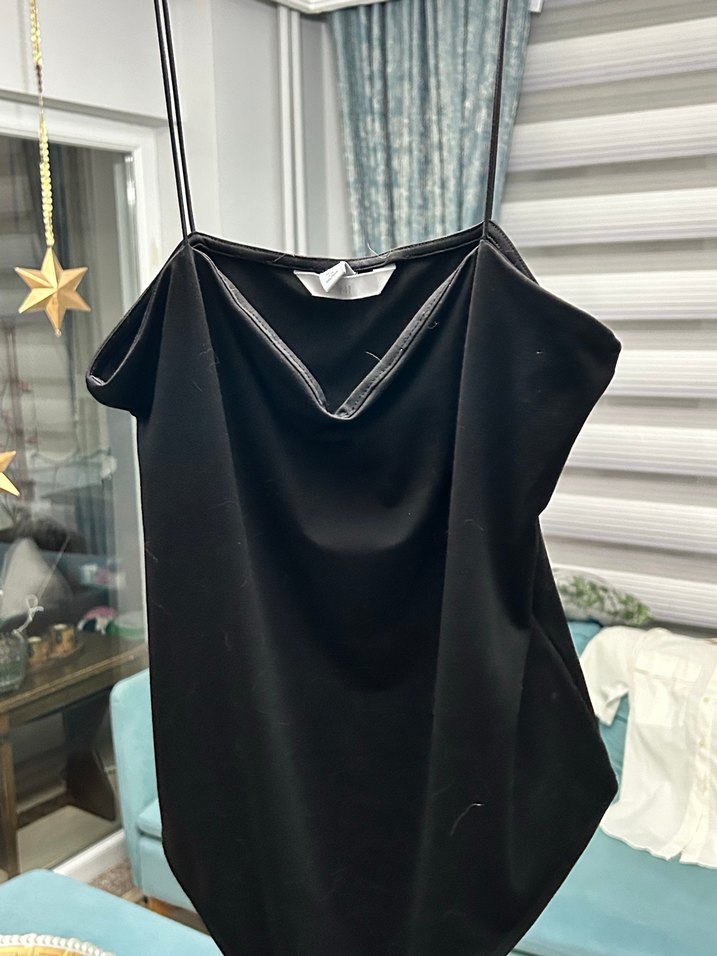 Siyah  İnce Askılı Kadın Çıtçıtlı Body - Görsel 3