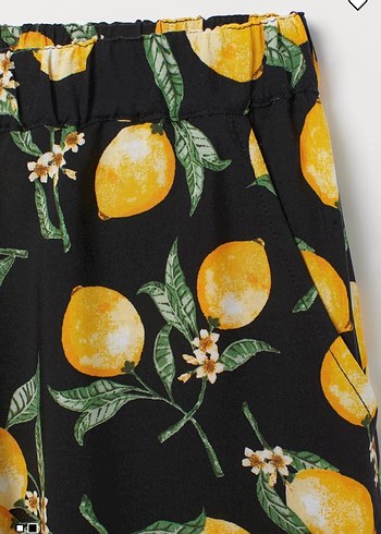 Sarı Limon Baskılı Mini  Şort - Görsel 2