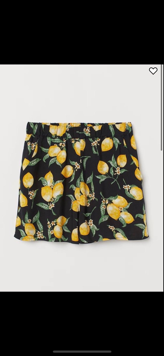 Sarı Limon Baskılı Mini  Şort - Görsel 3