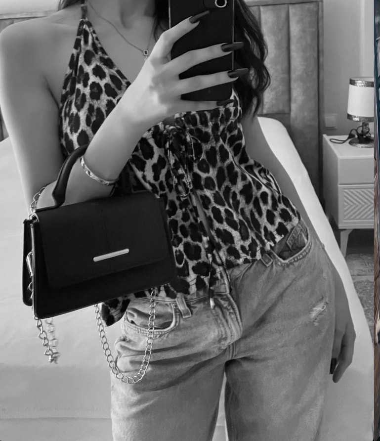 Leopar Desenli Volanlı Mini Kadın üst - Görsel 3