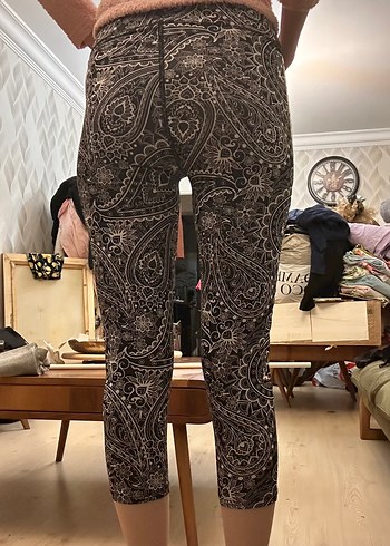 Siyah Mandala Desenli Midi Tayt - Görsel 2