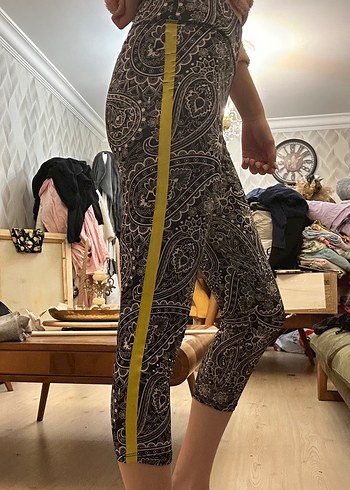 Siyah Mandala Desenli Midi Tayt - Görsel 3