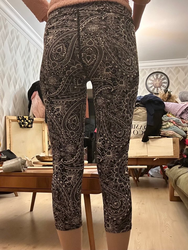 Siyah Mandala Desenli Midi Tayt - Görsel 2