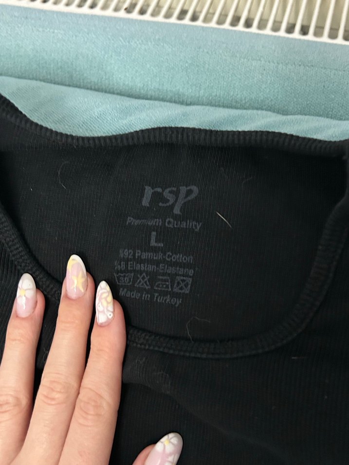 Siyah Uzun Kollu Basic Kadın Uzun kollu  mini üst - Görsel 3