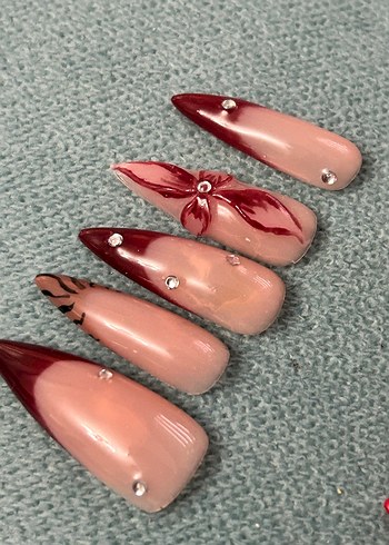 Turkuaz Tırnak folyosu ve taş Süsleme Seti - Görsel 5