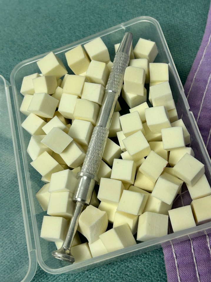 Beyaz Tırnak Dekorasyon Süngerleri ve Metal Uygulama Aparatı - Görsel 3