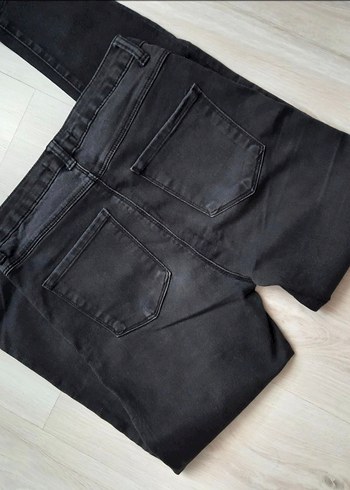 Siyah Midi Kadın Denim Pantolon - Görsel 3