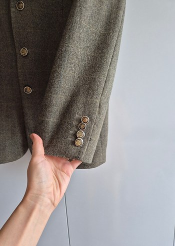 Klasik Düğmeli Yün Ceket - Görsel 2