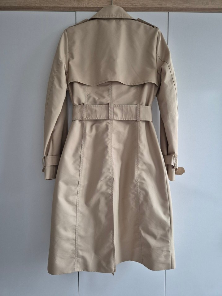 Bej Kemerli Midi Kadın Trençkot - Görsel 4