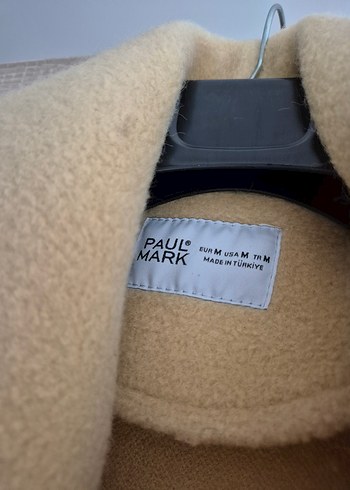 Bej Uzun Düğmeli Kadın Kaban - Görsel 2