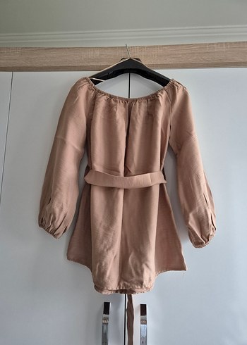 Bej Kemerli Keten Kadın Bluz - Görsel 2