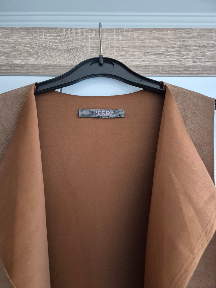 Camel Süet Mini Yelek - Görsel 2