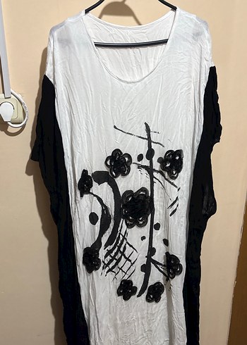 Drapeli Uzun Kollu Beyaz elbise - Görsel 2