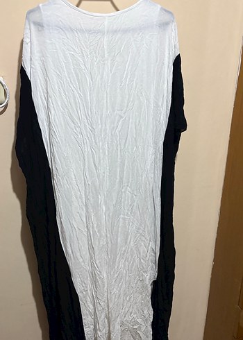 Drapeli Uzun Kollu Beyaz elbise - Görsel 3