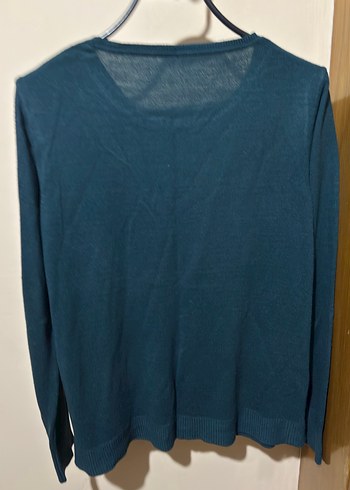 Kadın Mavi Keten Salaş Kazak - Görsel 2