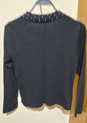 Siyah İnce Triko Kadın Kazak - Görsel 2