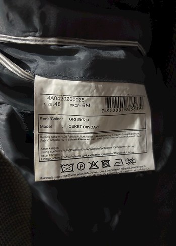 Altınyıldız Gri Erkek Ofis Takım Ceketi - Görsel 3