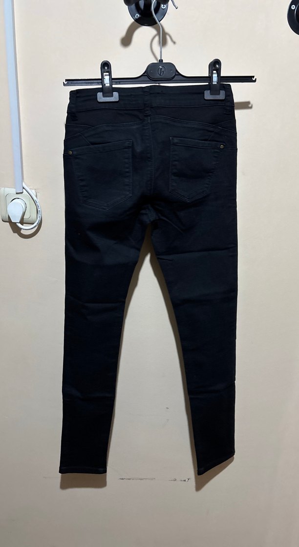 Siyah Dar Kesim Kadın Midi Jean - Görsel 2