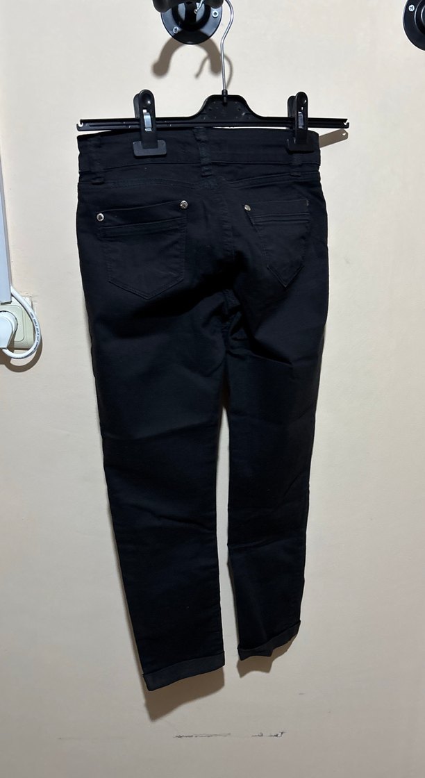 Siyah Kadın Denim Günlük Pantolon - Görsel 2