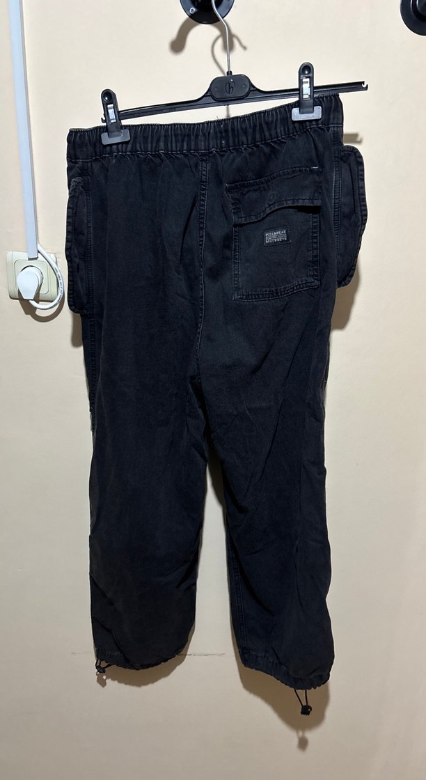 Siyah Bel Detaylı Bol Kesim Erkek Kot Pantolon - Görsel 3