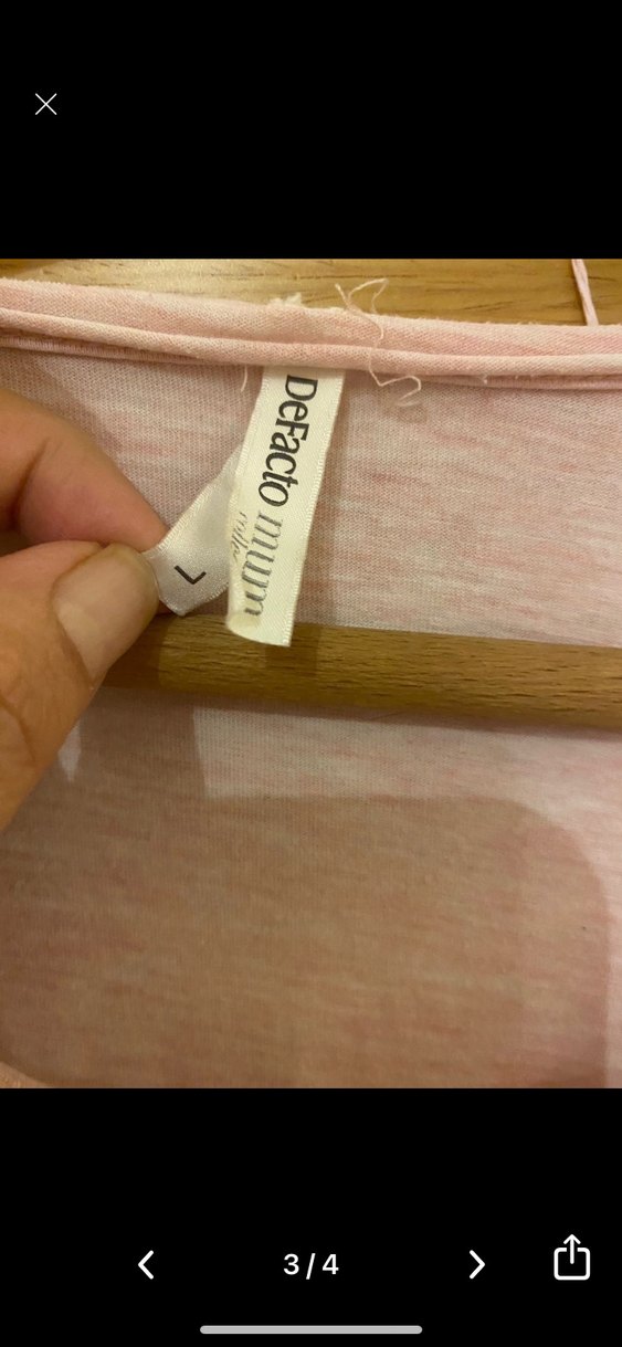 Pembe Hamile Tişörtü Uzun Kollu Rahat Kesim - Görsel 3