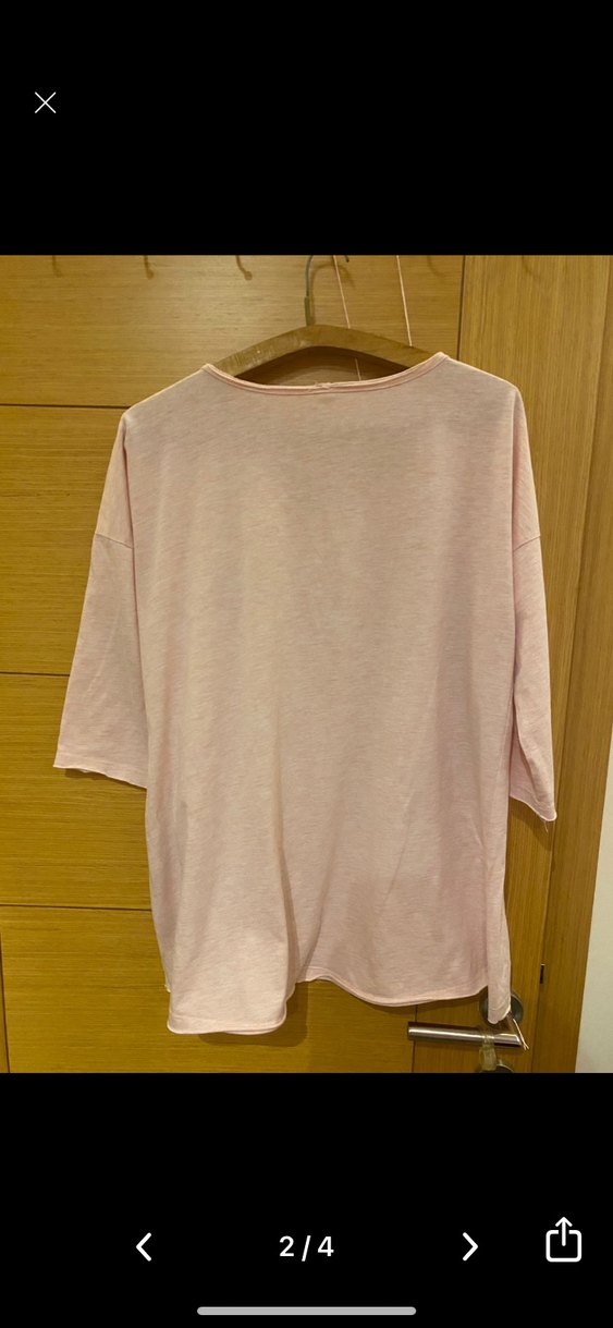 Pembe Hamile Tişörtü Uzun Kollu Rahat Kesim - Görsel 2