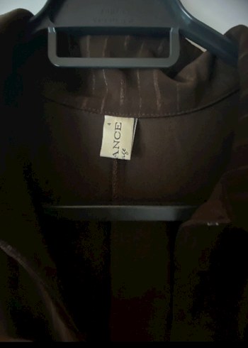 Kadın Kahverengi Uzun Keten Palto - Görsel 4