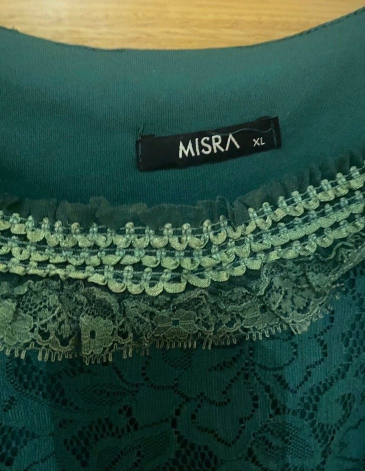 Yeşil Dantel Midi Bohem Elbise - Görsel 4