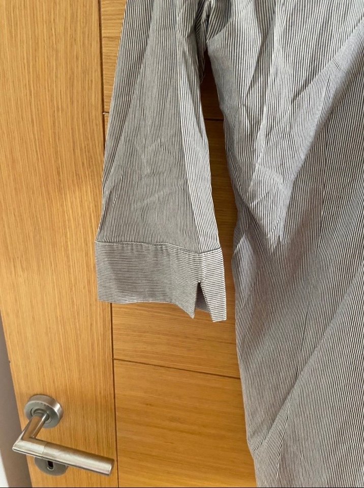 Gri Keten Düğmeli Kadın Gömlek - Görsel 3