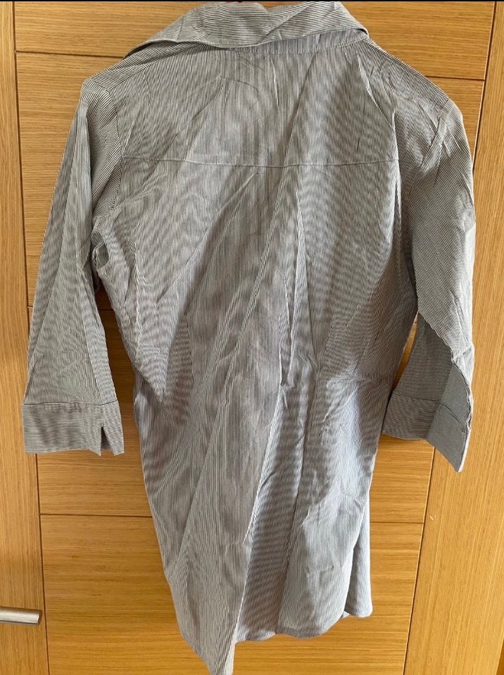 Gri Keten Düğmeli Kadın Gömlek - Görsel 2