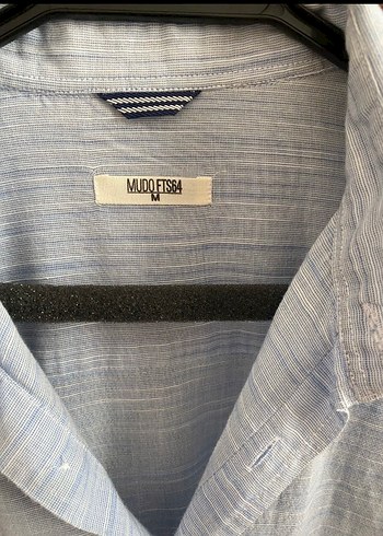 Mavi Keten Erkek Gömlek Uzun Kollu - Görsel 3