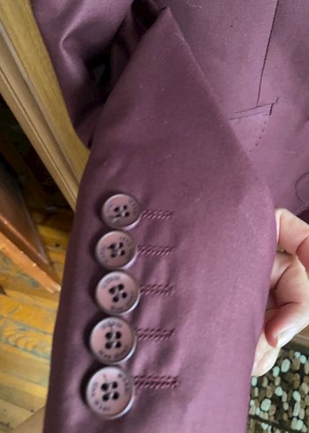 Bordo Düğmeli Erkek Ceket - Görsel 2