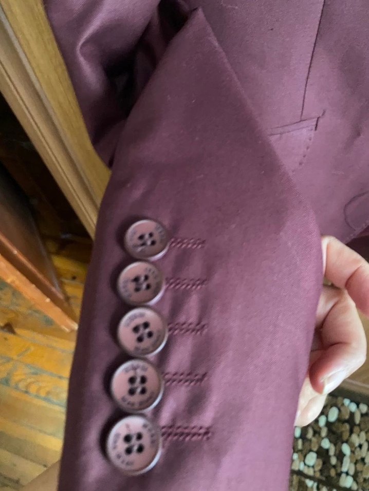 Bordo Düğmeli Erkek Ceket - Görsel 2