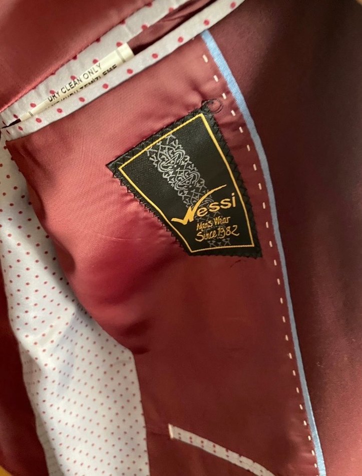 Bordo Düğmeli Erkek Ceket - Görsel 4