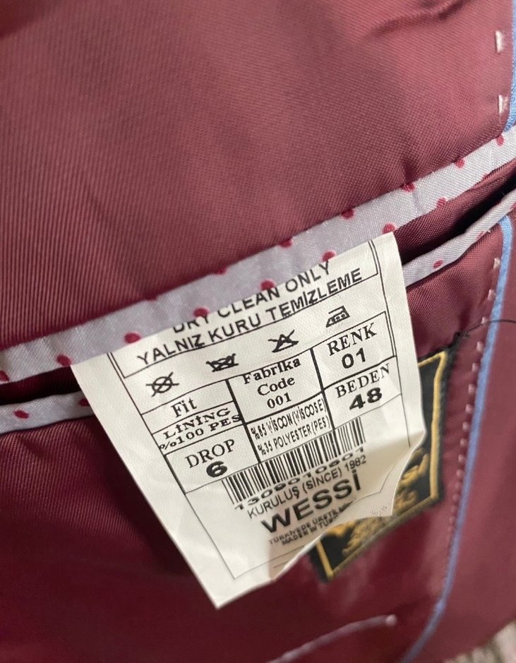 Bordo Düğmeli Erkek Ceket - Görsel 5