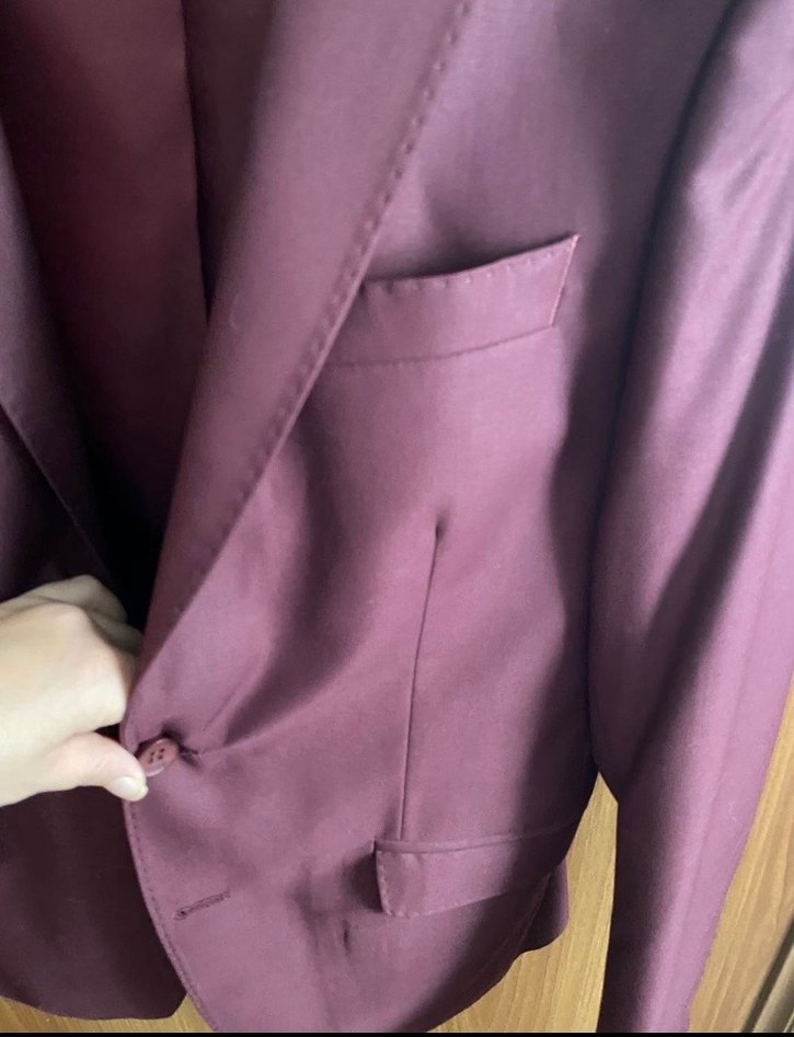 Bordo Düğmeli Erkek Ceket - Görsel 3