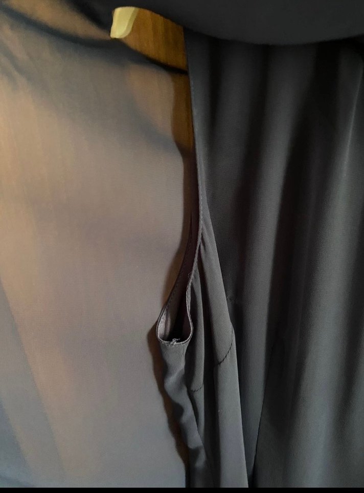 Drapeli Lacivert Uzun Kadın Abiye Elbise - Görsel 3