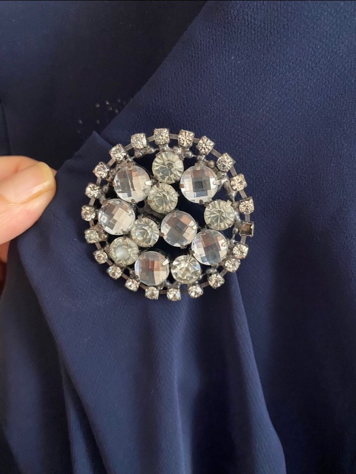 Drapeli Lacivert Uzun Kadın Abiye Elbise - Görsel 5